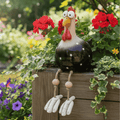 GARDENBLINK Resin Crafted Chicken Statue With Expressive Big Eyes For Garden Decor