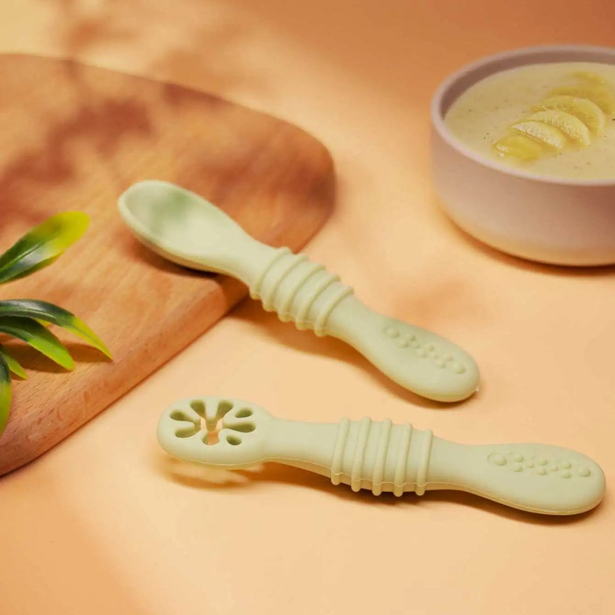 GENTLEBITE Baby-Fütterlöffel mit weichen Silikonspitzen für empfindliches Zahnfleisch