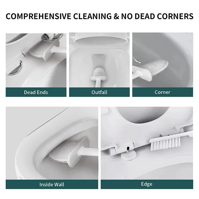 GERMFREE LOO Hygienic Silicone Brush For Toilet Use With Holder