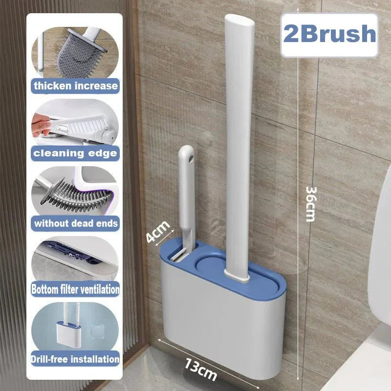 GERMFREE LOO Hygienic Silicone Brush For Toilet Use With Holder