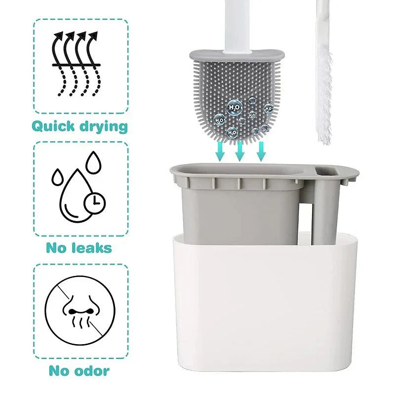 GERMFREE LOO Hygienic Silicone Brush For Toilet Use With Holder