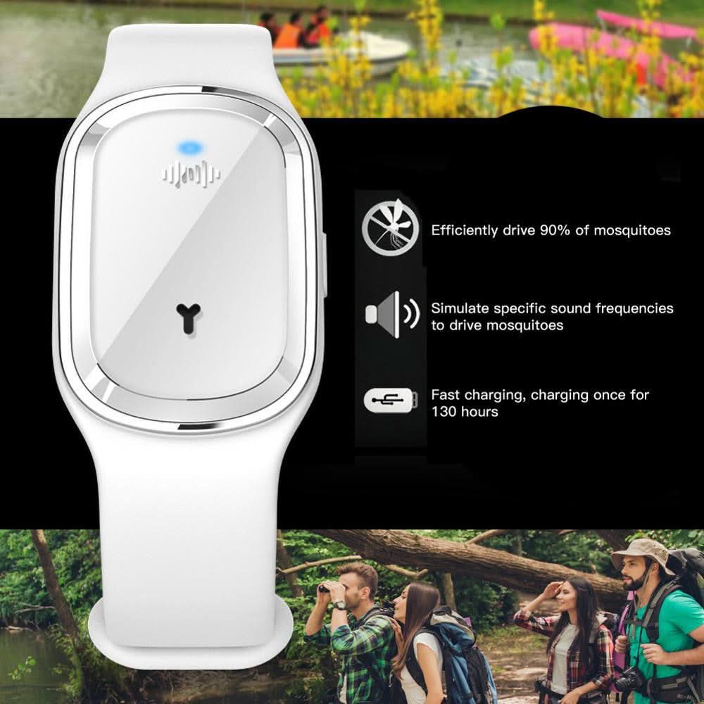 AeroGuard Ultraschall-Mückenabwehr-Armband für den Außenbereich mit wiederaufladbarem Akku