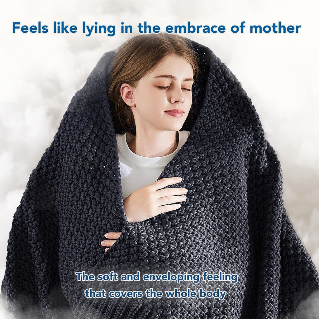 Cozy Comfort Weighted Blanket With Cooling Microfiber For Year Round Comfort