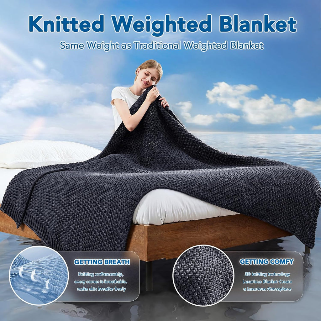 Cozy Comfort Weighted Blanket With Cooling Microfiber For Year Round Comfort