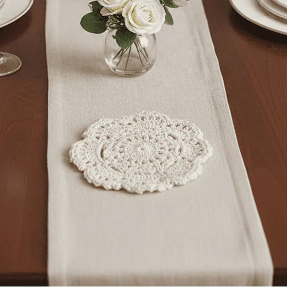 GIFTORA BLOOM Boho Floral Crochet Coasters For Vintage Decor | compagnien
