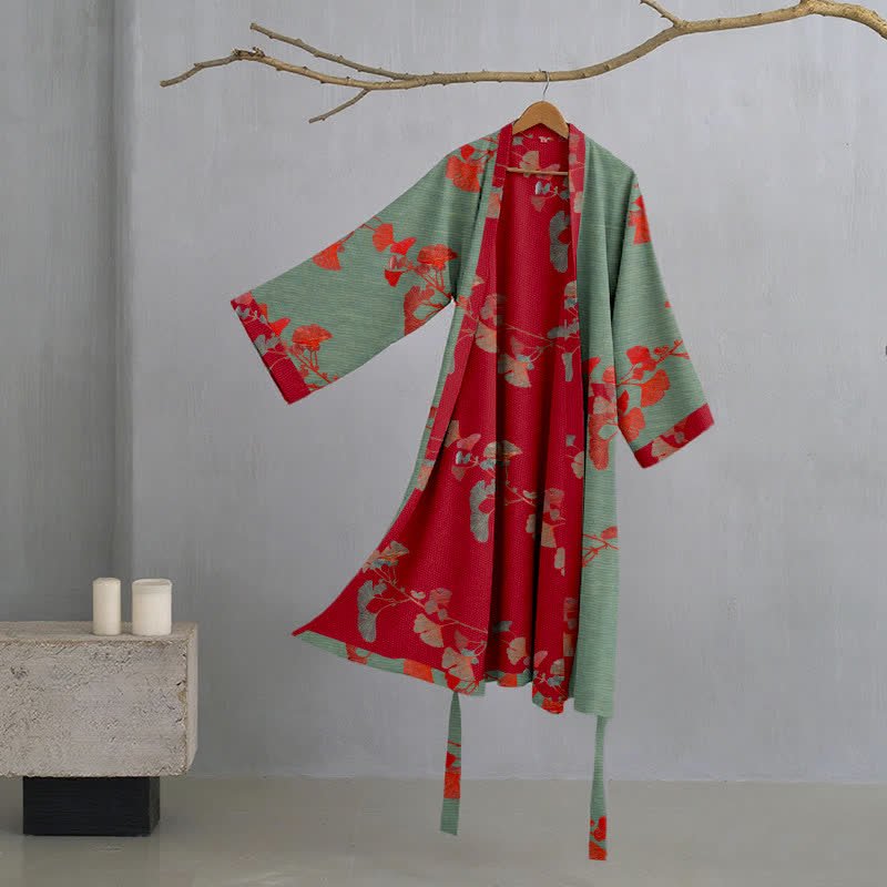 GINKORA Kimono župan z organické bavlny pro každodenní pohodlí