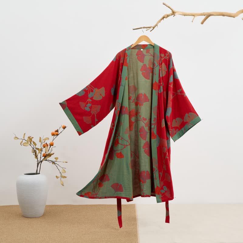 GINKORA Kimono župan z organické bavlny pro každodenní pohodlí