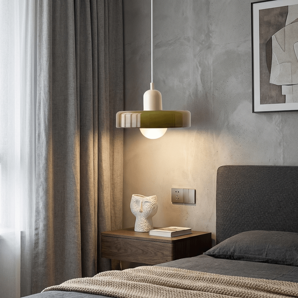 Glass Pendellampe Med Børstet Metallfinish Og Justerbar Kjøkken Hengelampe