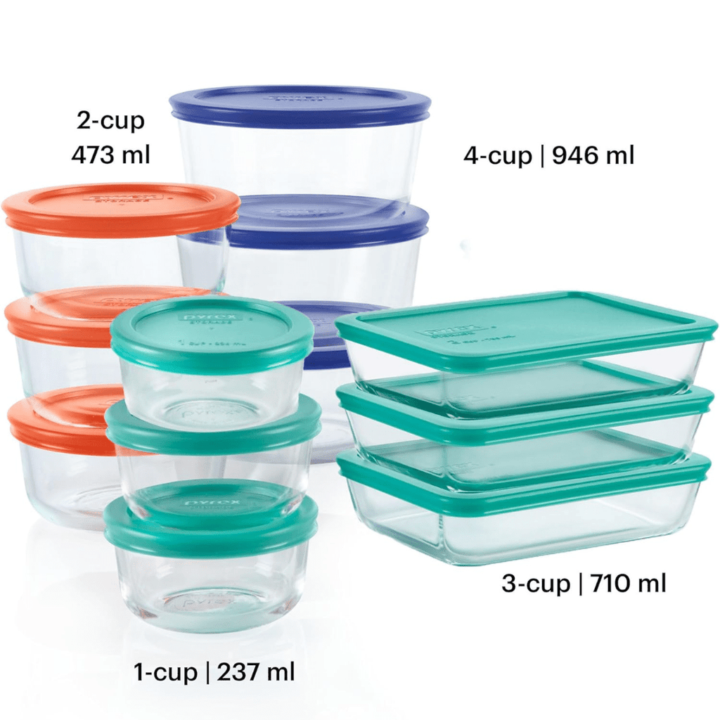 Glassker 12-Piece Glass Storage Set With Airtight Lids