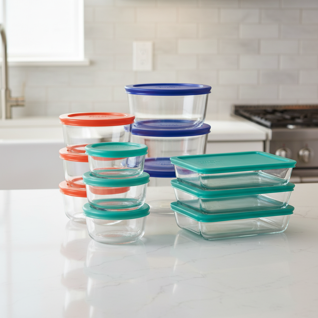 Glassker 12-Piece Glass Storage Set With Airtight Lids