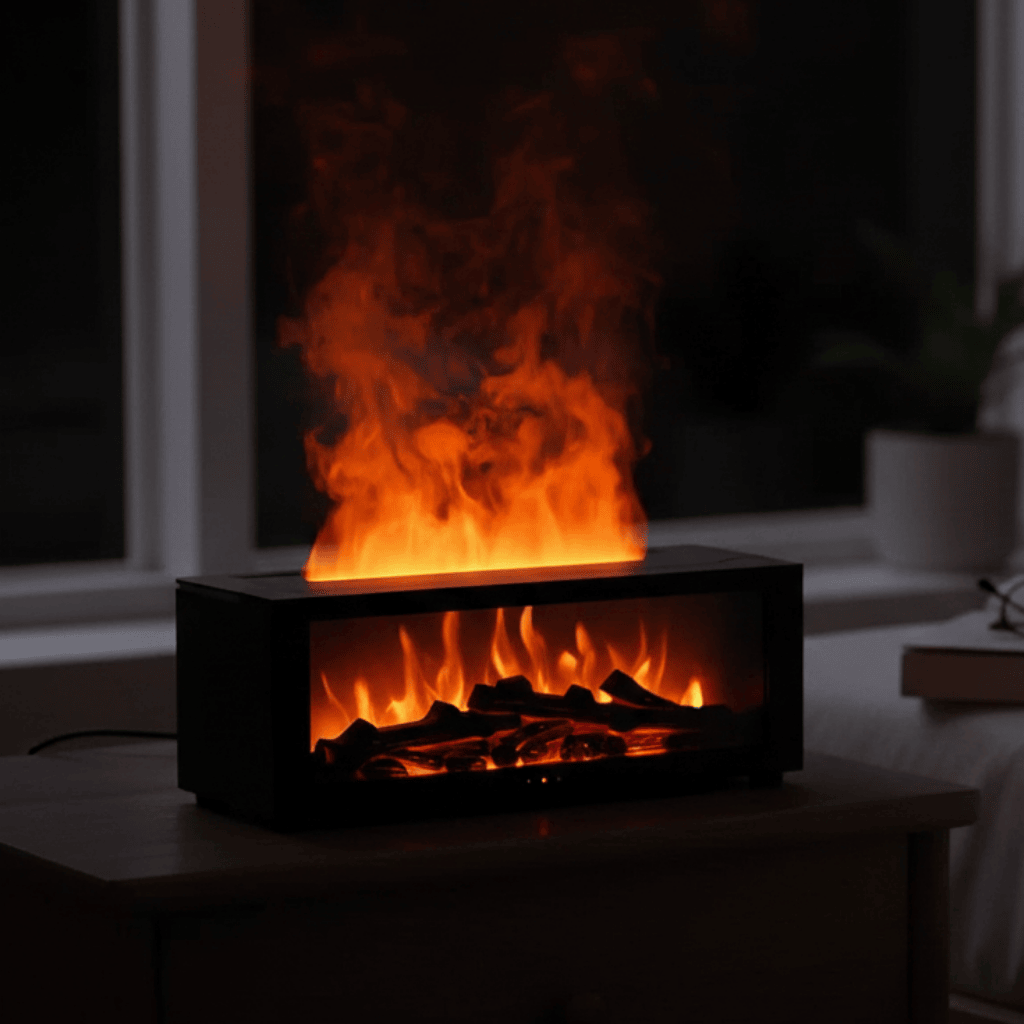 GLOWMIST 4-In-1 Humidifier With Flame Glow For Cozy Home Ambience