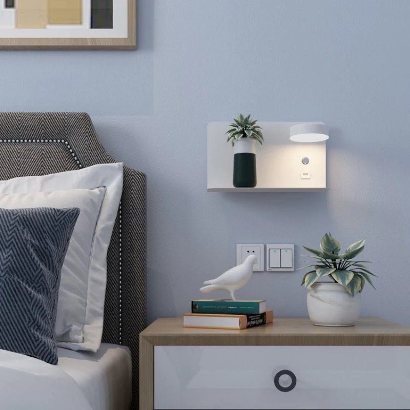 GLOWNEST LED Lamp Mounted On Wall With USB Charging And Three Custom Light Colors