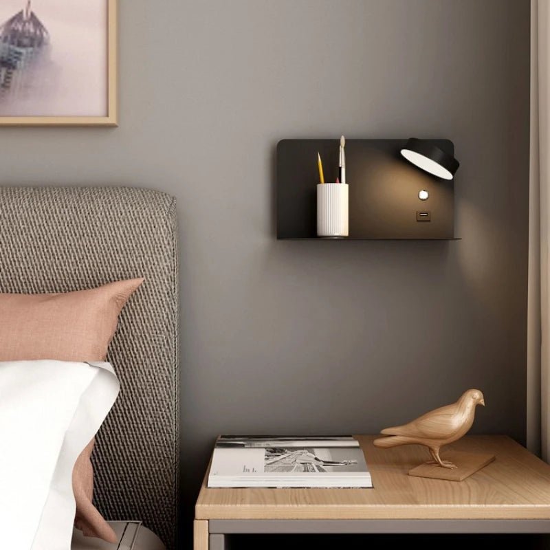 GLOWNEST LED Lamp Mounted On Wall With USB Charging And Three Custom Light Colors