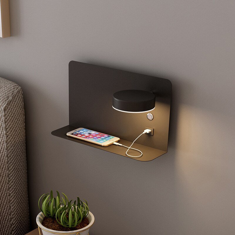 GLOWNEST LED Lamp Mounted On Wall With USB Charging And Three Custom Light Colors
