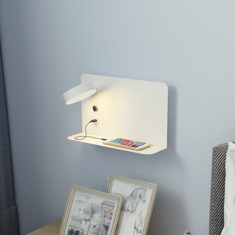 GLOWNEST LED Lamp Mounted On Wall With USB Charging And Three Custom Light Colors