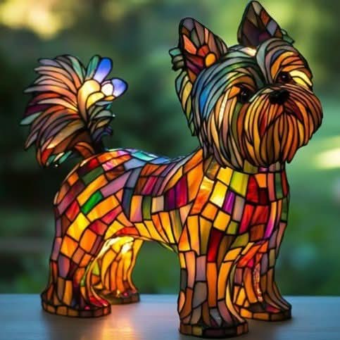 GLOWPAWS Elegant LED Natlampe med Hundeportræt til Hjemmedekoration