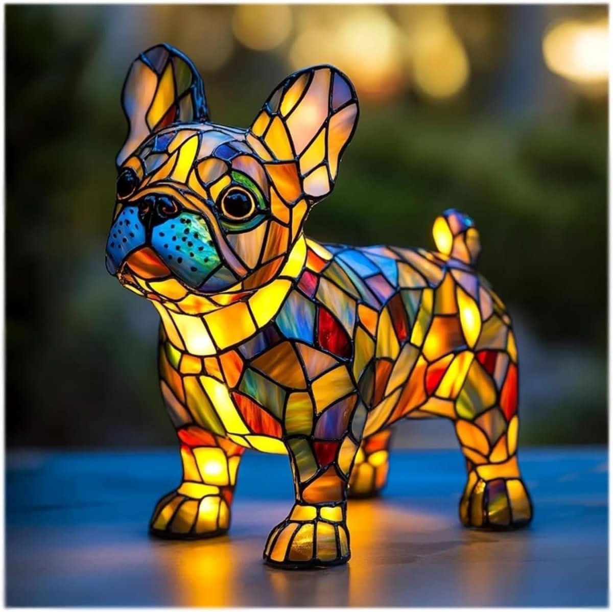 GLOWPAWS Elegant LED Natlampe med Hundeportræt til Hjemmedekoration
