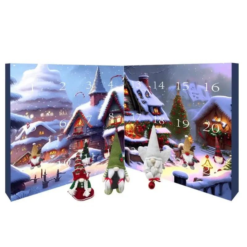 GNOMELYN 2025 Julekalender med nissefigurer og 24 håndlavede figurer