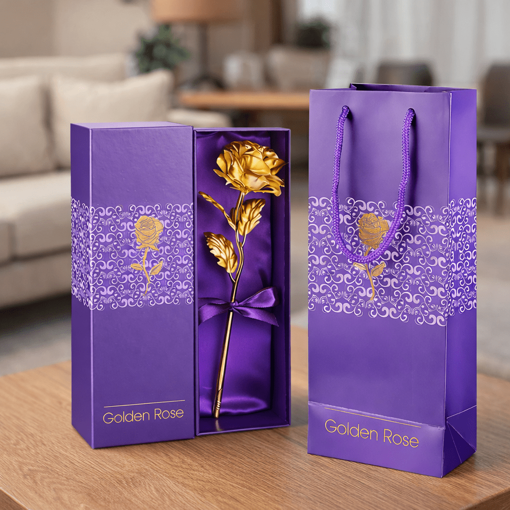 GOLDEVA Handcrafted Gold-Dipped Real Rose For Valentine’s Day Gifts