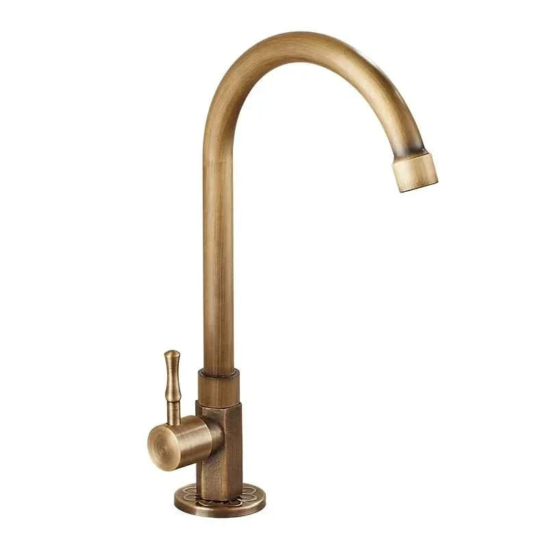 Aethel Tap High Spout Faucet In Antique Brass Finish 300 Mm