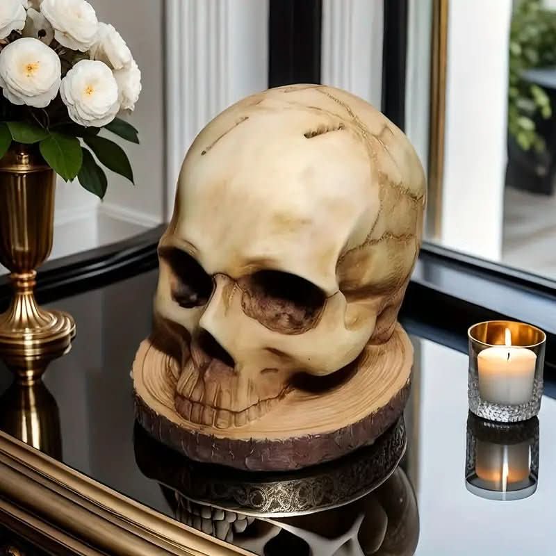 Gothic Skull Knife Holder For Dark Kitchen Decor Handmade Craft