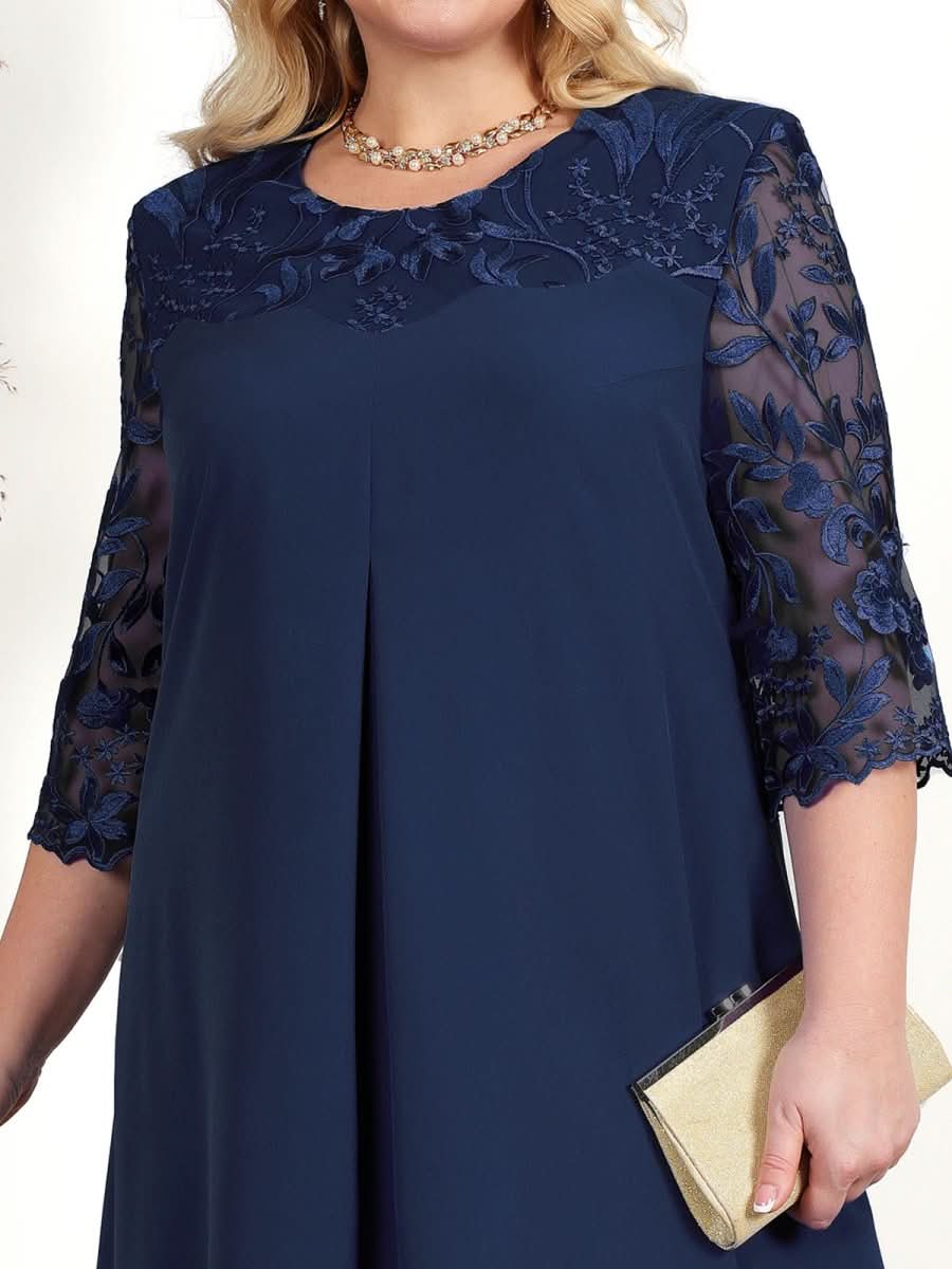 Grace Gala-kjole: Plus size broderet banketkjole