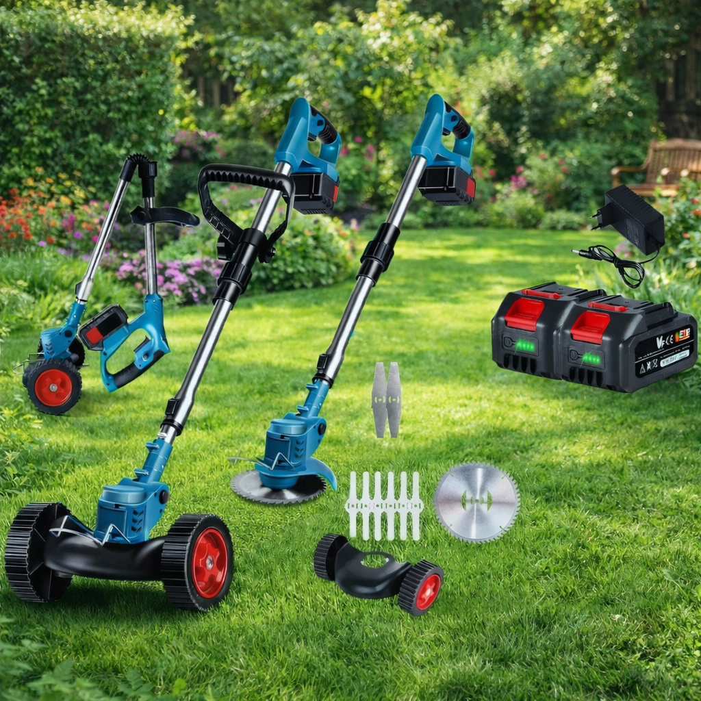 Grassroll 36V ledningsfri trimmer med foldbart design til nem havearbejde