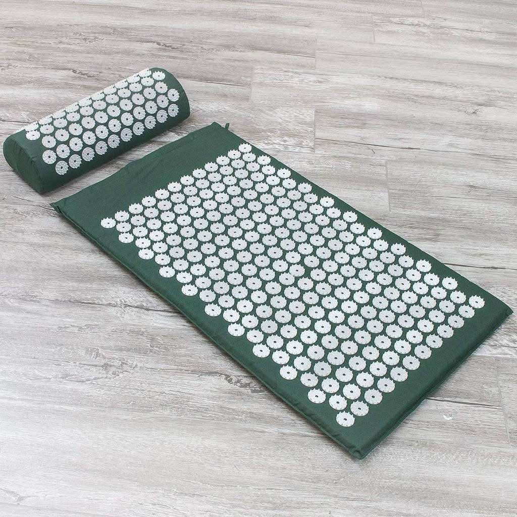 Set Tappetino Yoga e Cuscino CalmFlex per Agopressione e Sollievo Naturale dal Dolore a Casa