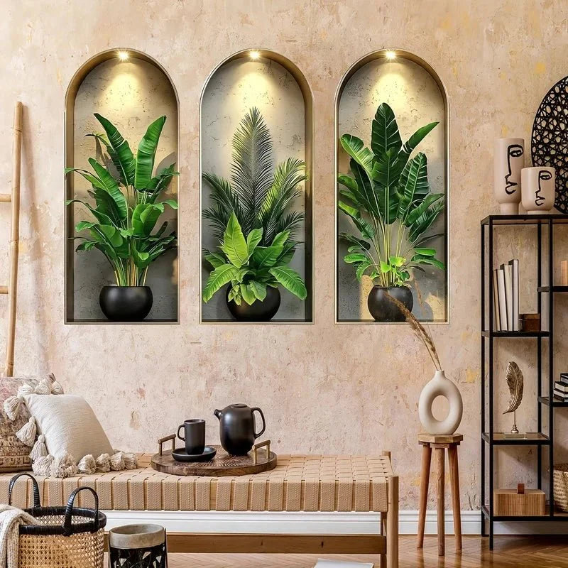 GREENVUE Realistic 3D Plant Decals For Contemporary Home Decor