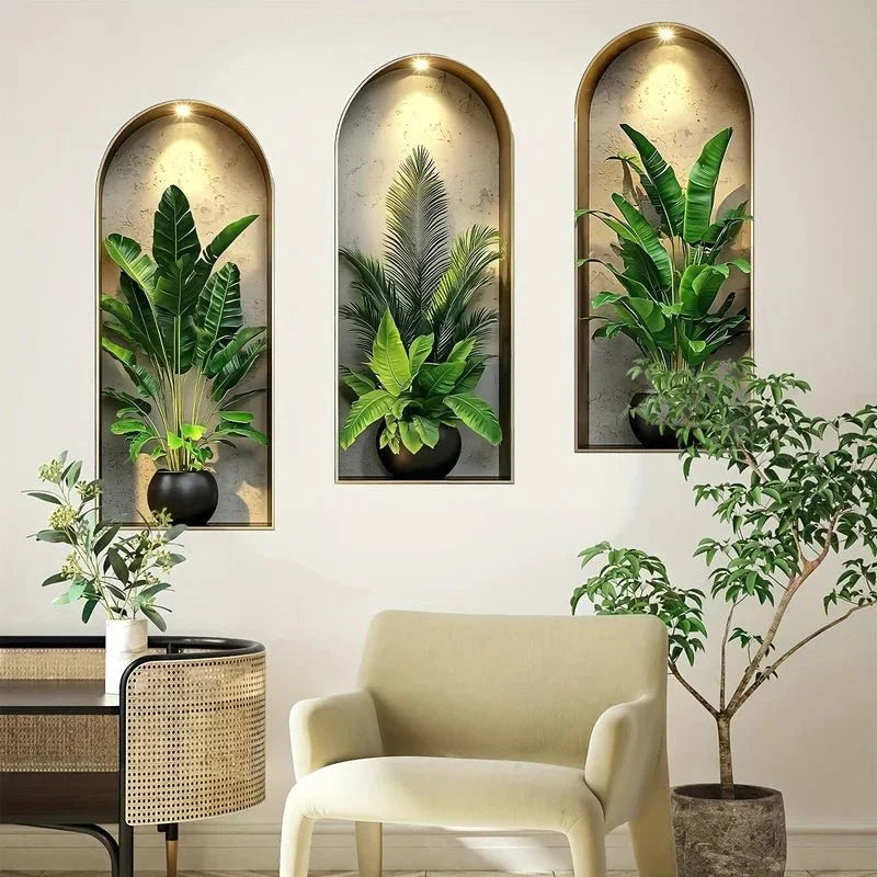 GREENVUE Realistic 3D Plant Decals For Contemporary Home Decor