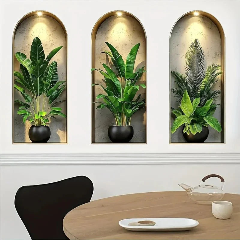 GREENVUE Realistic 3D Plant Decals For Contemporary Home Decor