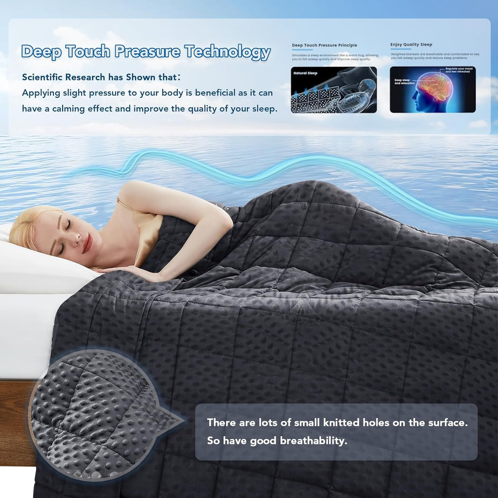 Manta con peso Cozy Comfort de puntos con microfibra refrescante para suavidad en todas las estaciones