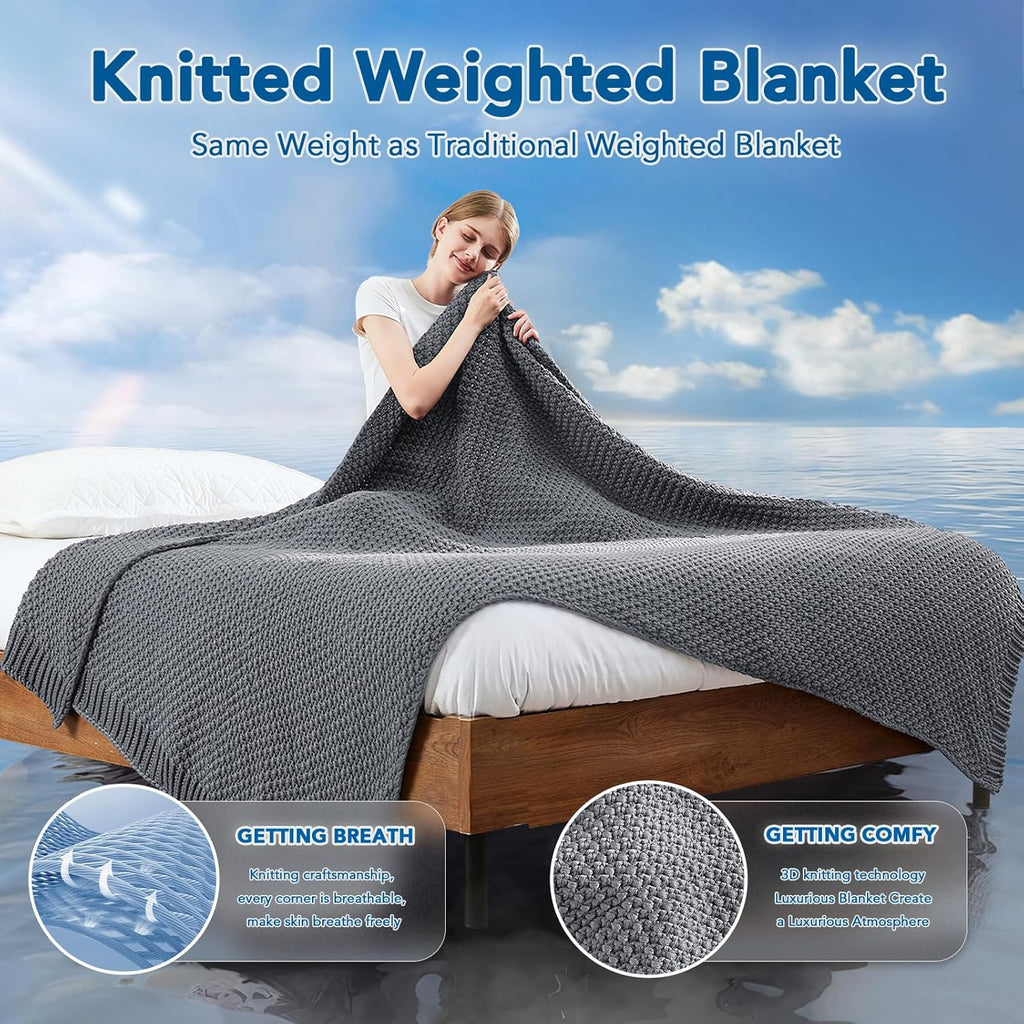 Cozy Comfort Weighted Blanket With Cooling Microfiber For Year Round Comfort