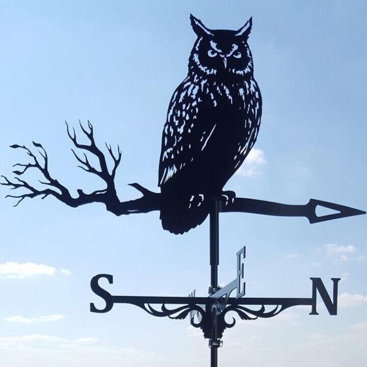 Weather Vane In Metal Construction With Animal Silhouette For Garden Or Roof
