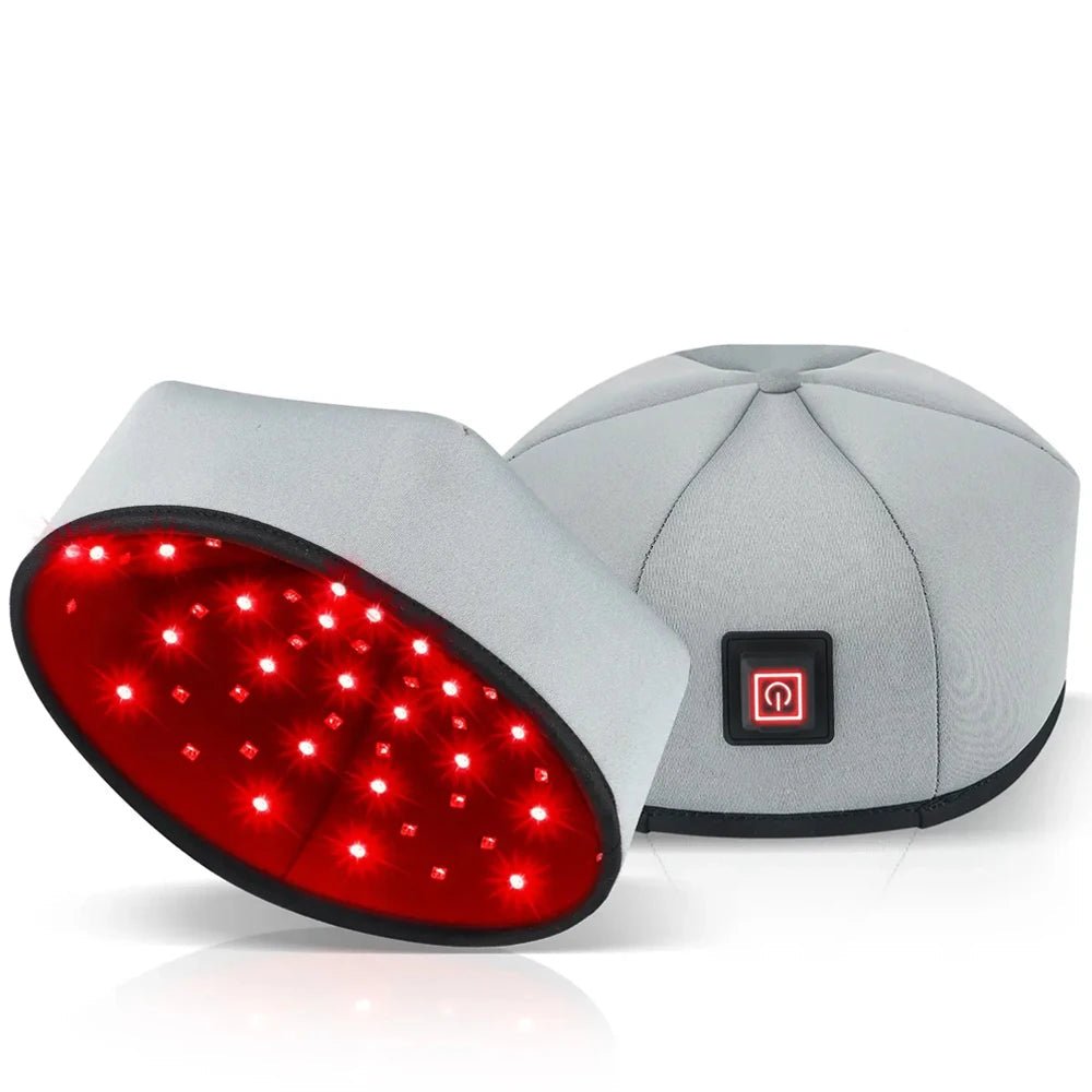 قبعة HairNova ScalpCalm مزودة بإضاءة LED تحت الحمراء لنمو الشعر وعلاج الضوء الأحمر