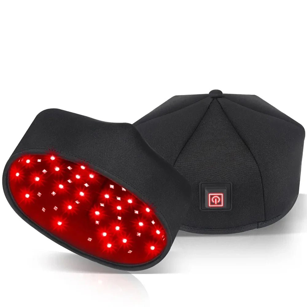 قبعة HairNova ScalpCalm مزودة بإضاءة LED تحت الحمراء لنمو الشعر وعلاج الضوء الأحمر