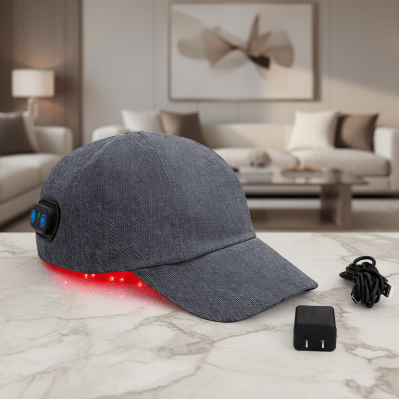 قبعة HairNova ScalpCalm مزودة بإضاءة LED تحت الحمراء لنمو الشعر وعلاج الضوء الأحمر