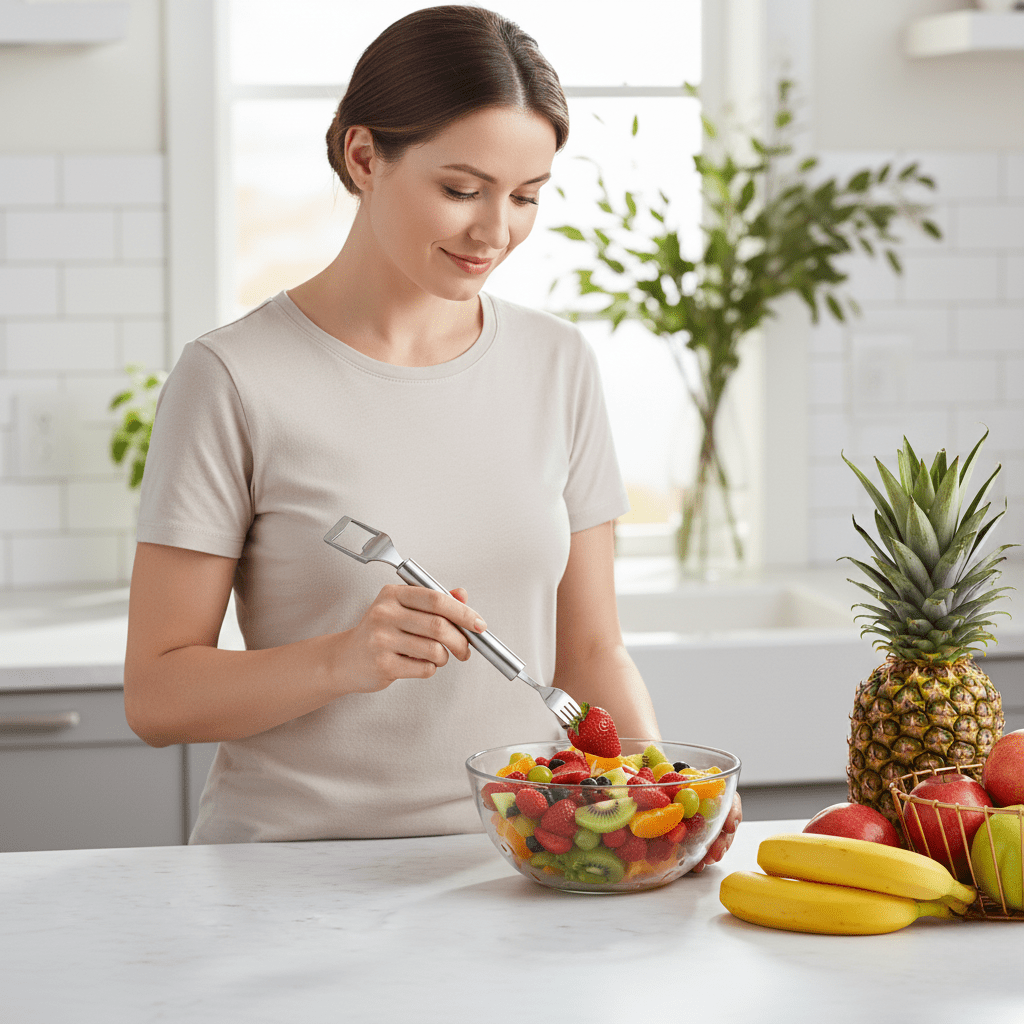 HandyFruit Pro With Dual Blade And Fork For Easy Fruit Prep
