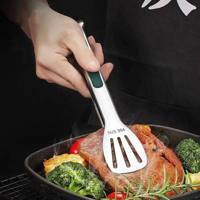 HandyTongs skridsikre tang til kød, salat og brød i rustfrit stål