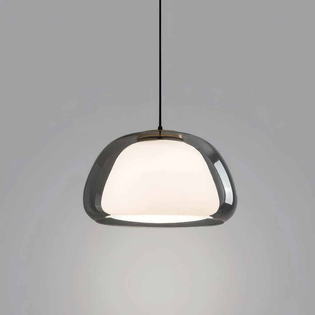 Contemporary Pendant Light With Glass Dome Shade Ceiling