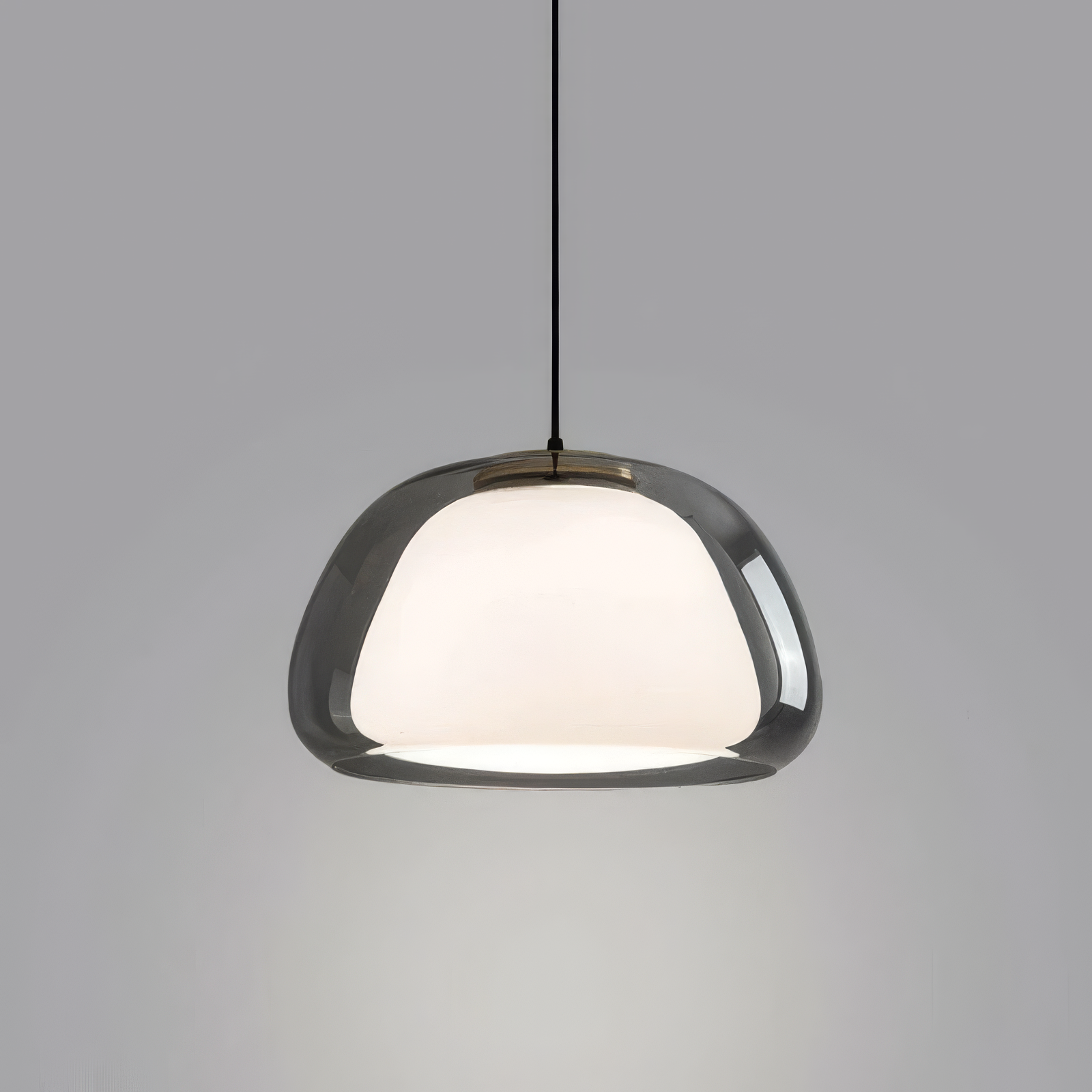 Contemporary Pendant Light With Glass Dome Shade Ceiling