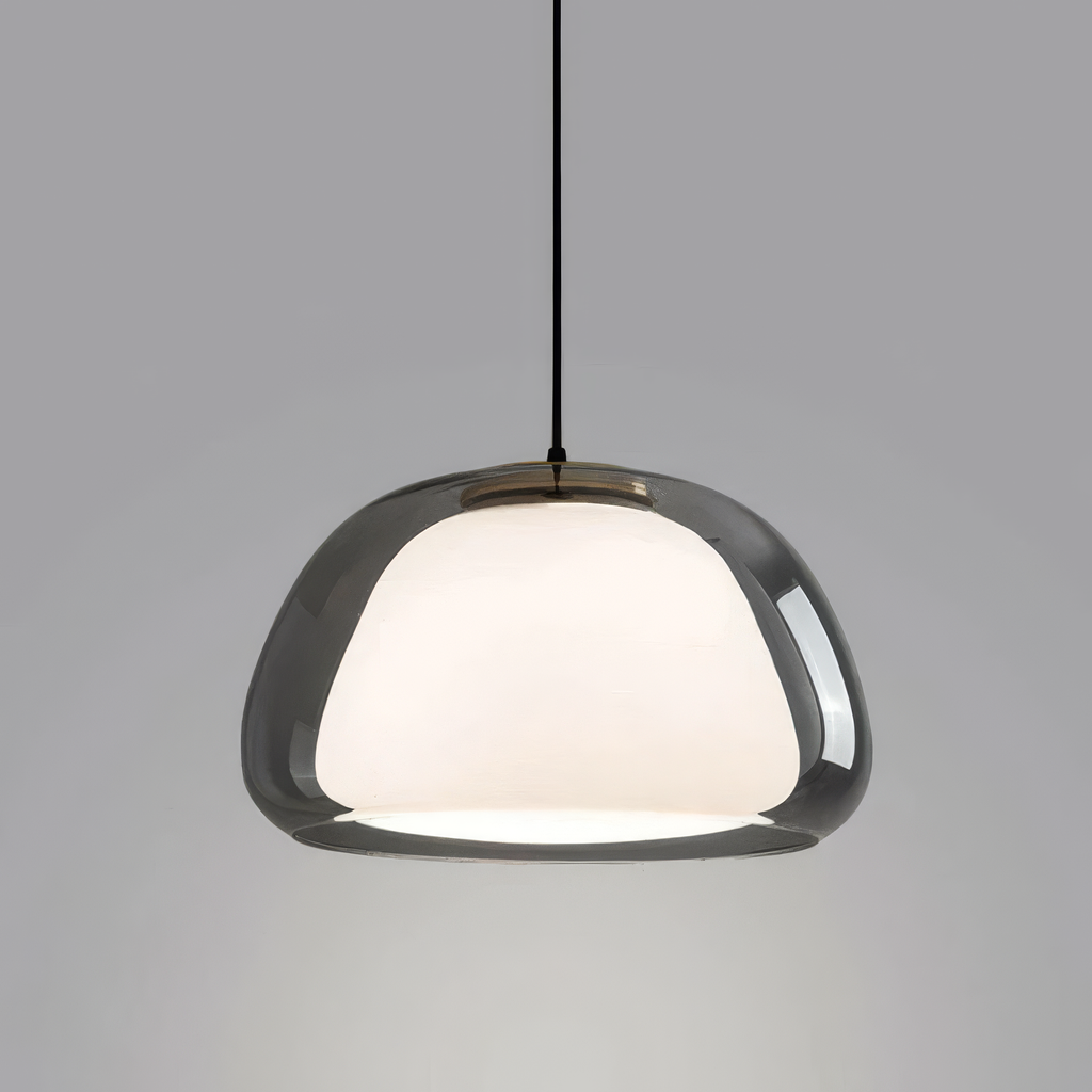 Contemporary Pendant Light With Glass Dome Shade Ceiling