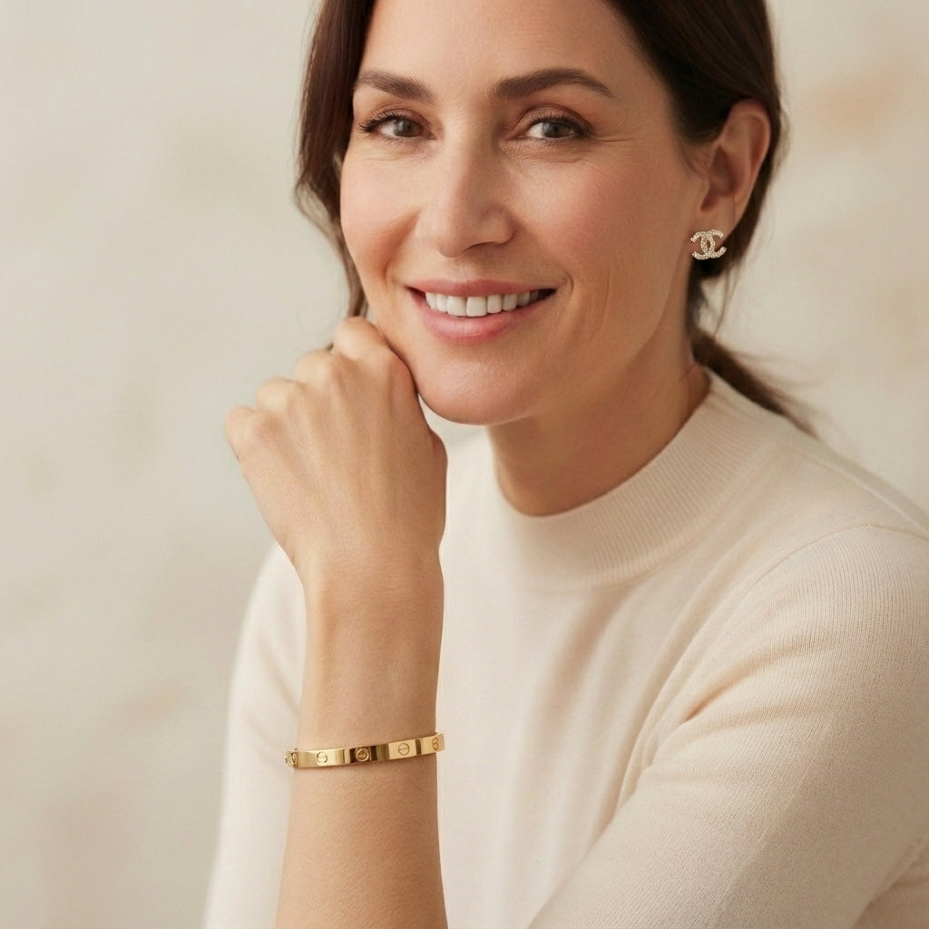 18K vergoldetes Armband mit verstellbarer Passform und hypoallergen für luxuriösen Alltagsschutz