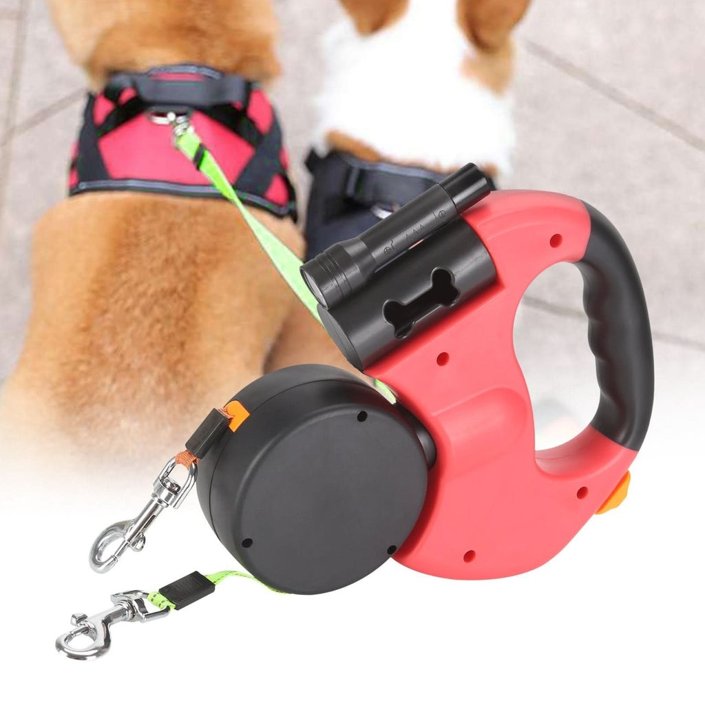 TrailMate Duo İki Köpekli Entegre Fenerli Geri Çekilebilir Tasma