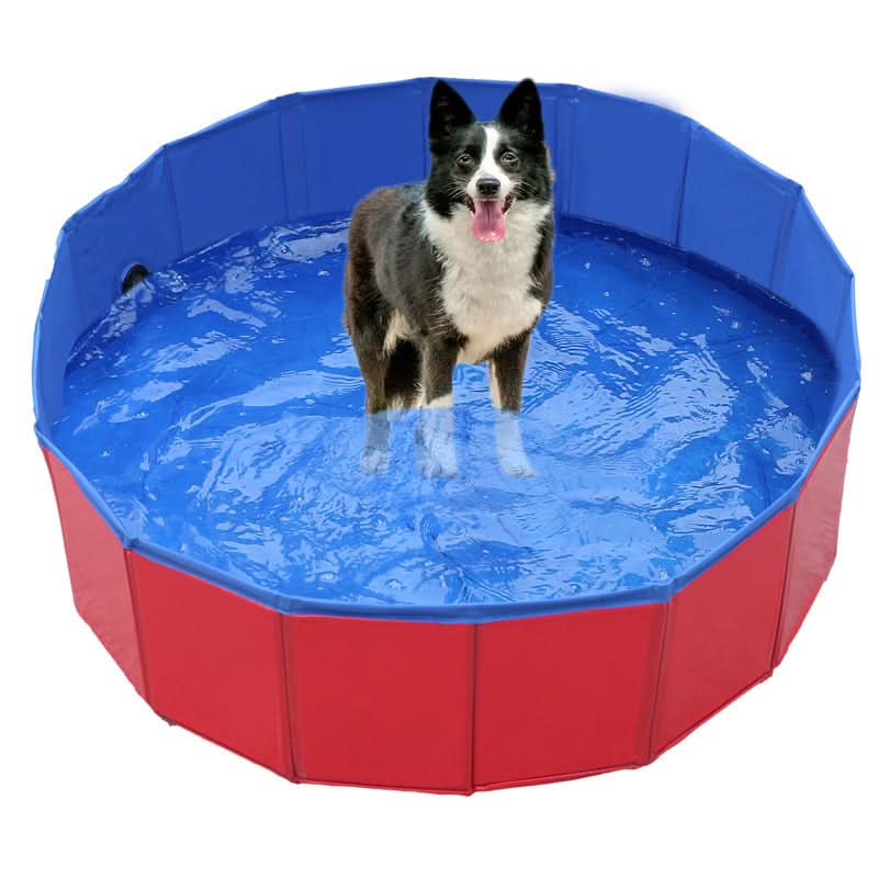 ChillPaw Foldable PVC Dog Pool For Hot Summer Days Quick Setup Cooling