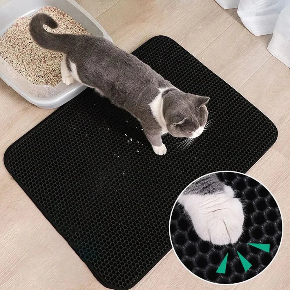 Tapete para Areia de Gato PawGuard Antiderrapante e Impermeável, Proteção para Donos de Animais de Estimação