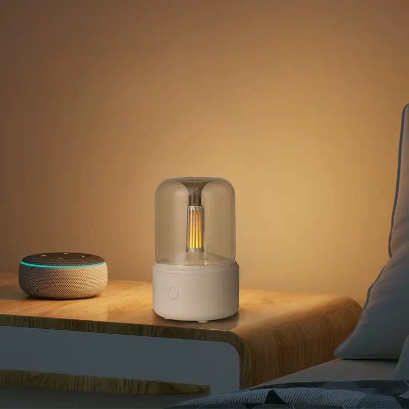 AROMELLE LED-diffuser med realistisk flammeeffekt til spa-lignende hjemmekomfort