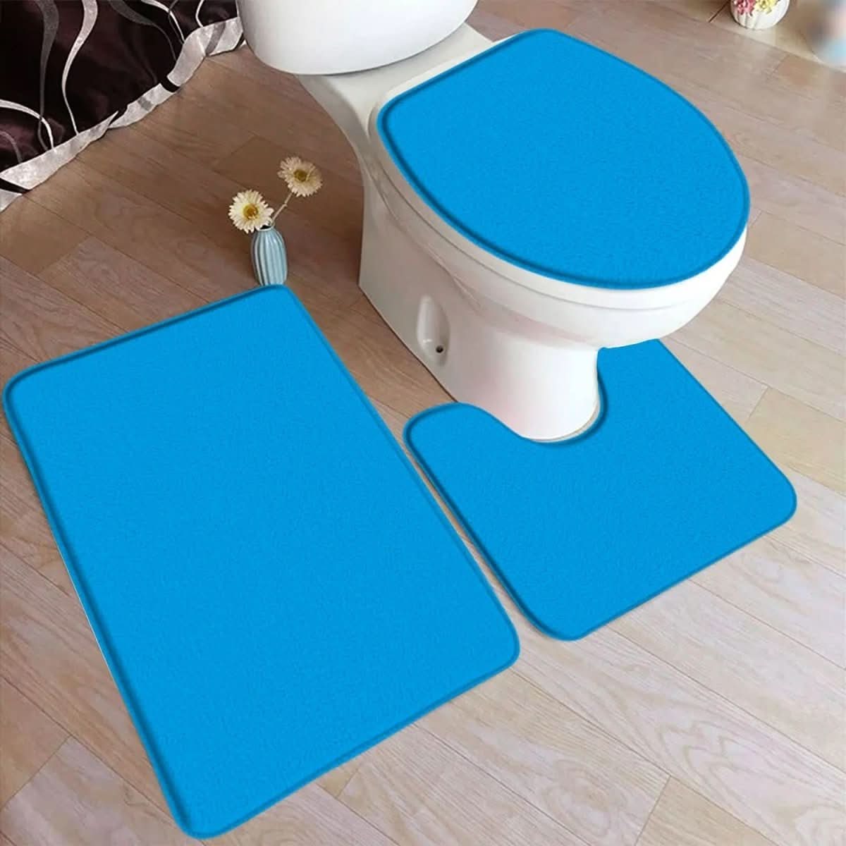 HydraMat Non Slip Bath Mat Set Three Piece For Comfort And Safety