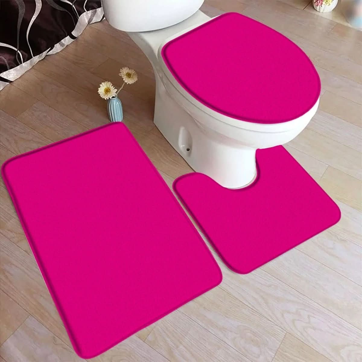 HydraMat Non Slip Bath Mat Set Three Piece For Comfort And Safety