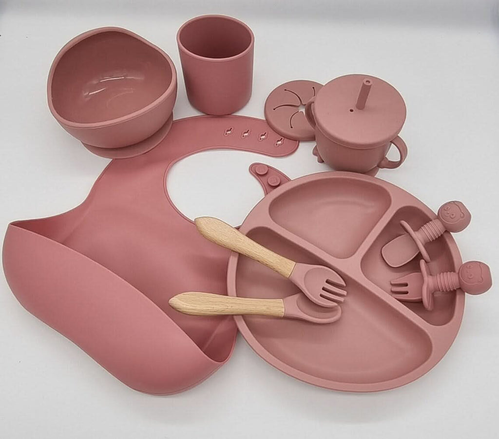 BrightBite babák és kisgyermekek számára készült, rendetlenséget csökkentő etetőkészlet csúszásmentes tapadókoronggal, BPA-mentes